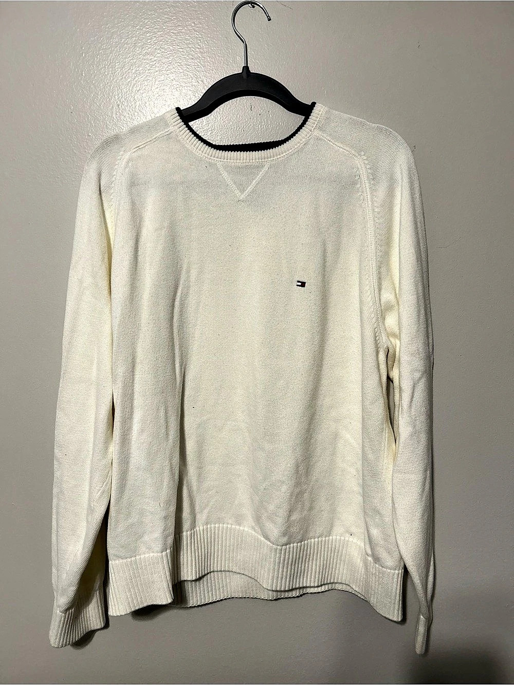 White Tommy Hilfiger Crewneck Sweater